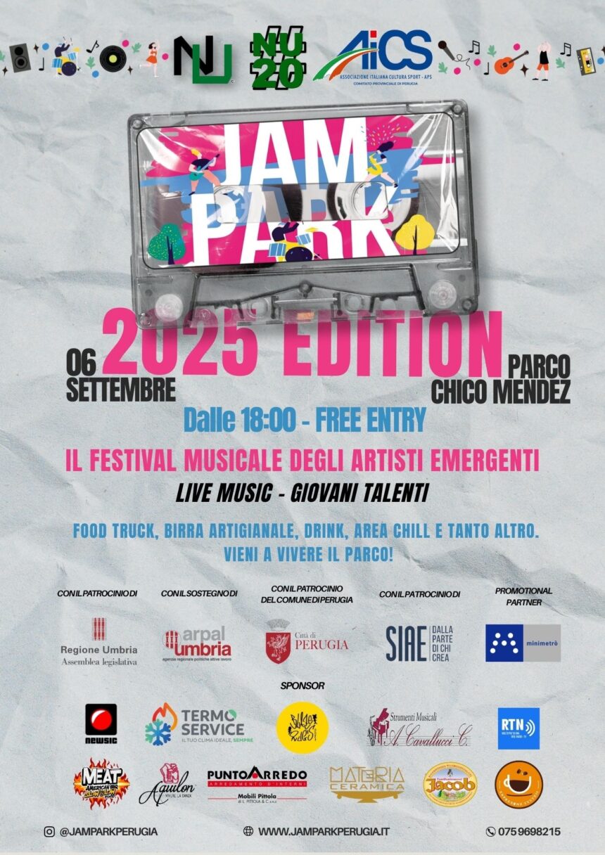 Torna la quarta edizione di Jam Park al Parco Chico Mendez di Perugia